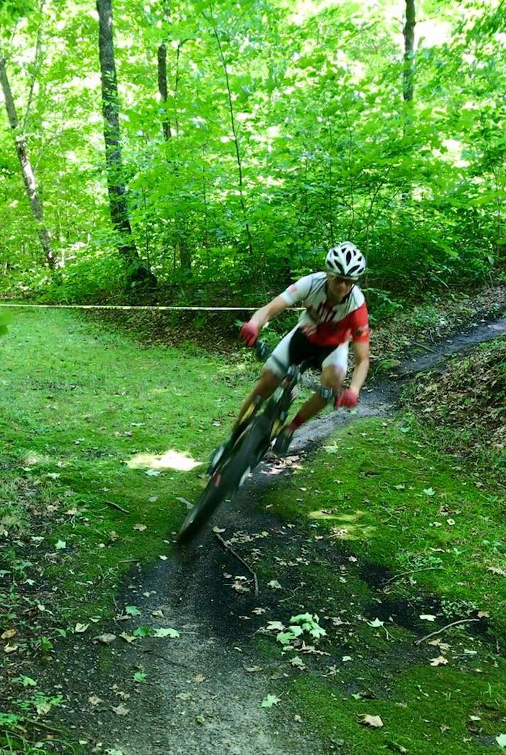 Singletrack to ski trail, Laddies Loppet mountain bike course. July 22nd, 2017.