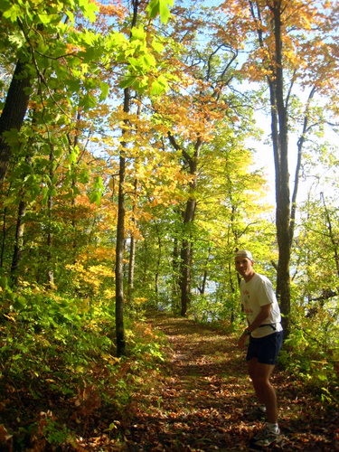 Bruce checking out the Pumpkin Run trail.