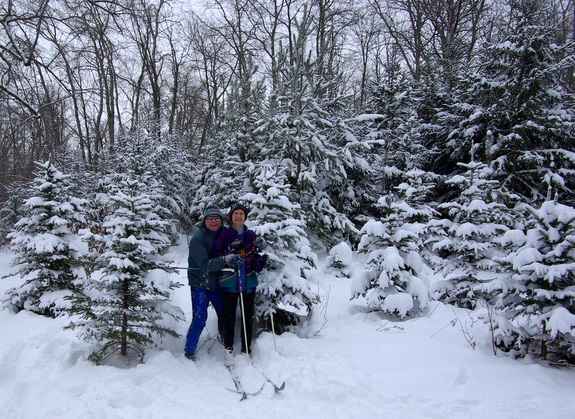 Self timer photo by Gordon and Janice McBean enjoying the cozy conditions in the skinny field, New Years Day 2009.