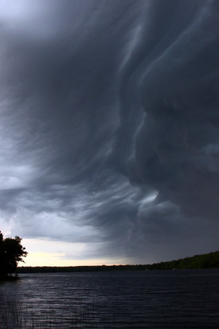 Face like cloud formation moving across Little Sugarbush before Tuesday afternoon Thunderstorm