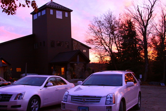 A few of the pink Cadillacs at Maplelag for the Mary Kay Thoroughbred National Area Retreat.