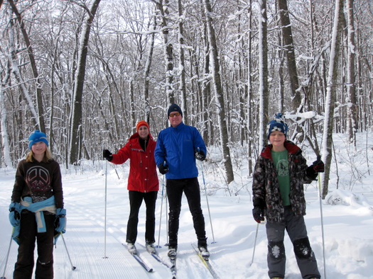Stewart family enjoying the snowy conditions on Sap Run Friday morning.