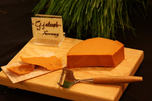 Gjetost cheese from Norway one of the many items found on the Scandinavian Smorgasbord.