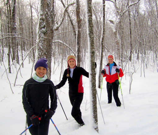 St Paul Highland Park Nordic ski team members enjoying fresh snow on Lucky's Loype, December 21st 