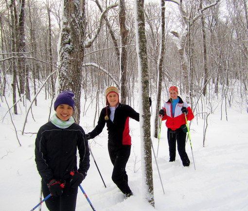 St Paul Highland Park Nordic ski team members enjoying fresh snow on Lucky's Loype, December 21st