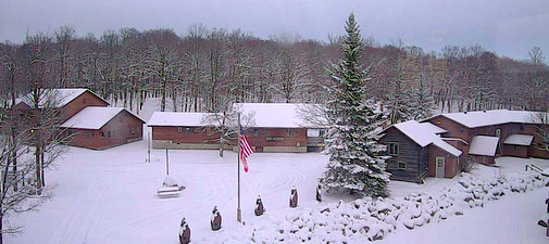 Fresh snow over Maplelag grounds, as seen from the webcam, December 3rd, 2013.