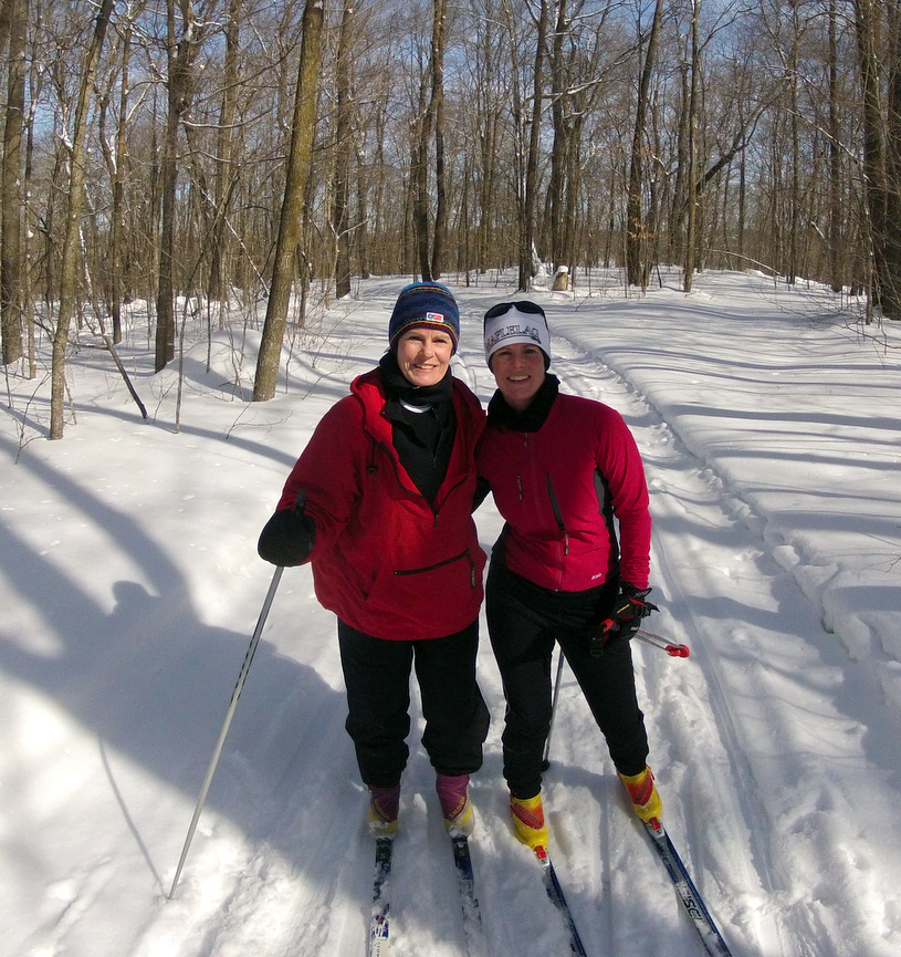Judy and Sara Florell enjoying the beautiful day and fresh snow on Mother North Star, March 4th, 2014.