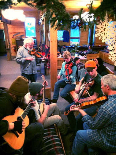 One of the fun things about  MooseJaw are all the little jams going on throughout the lodge. March 8th, 2014.