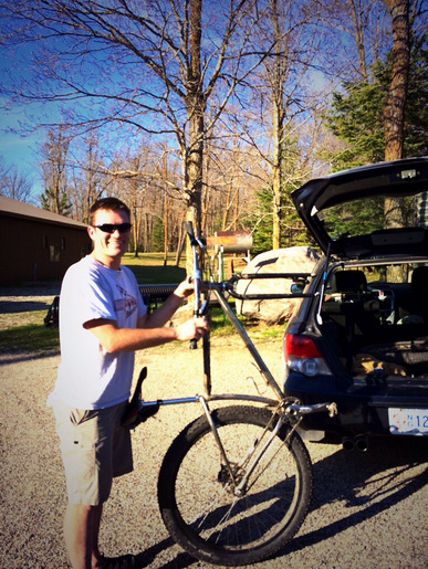 Greg Ames loading up after a beautiful Thursday evening ride. May 22nd, 2014.