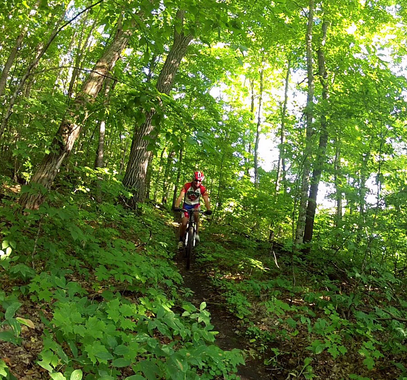 Riding on Twin Lakes singletrack. July 24th, 2014.