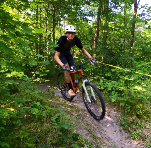 Rider checking out the mtb course. August 14th, 2014.