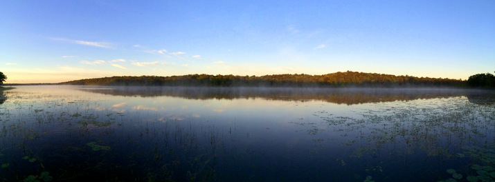 Fog rolling off the lake this morning, thanks to temps in the lower 40's. August 26th, 2014.