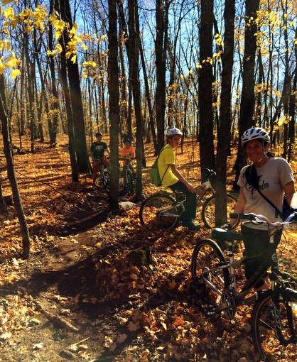 Enjoying a beautiful October day on the mountain bike trail. October 19th, 2014.