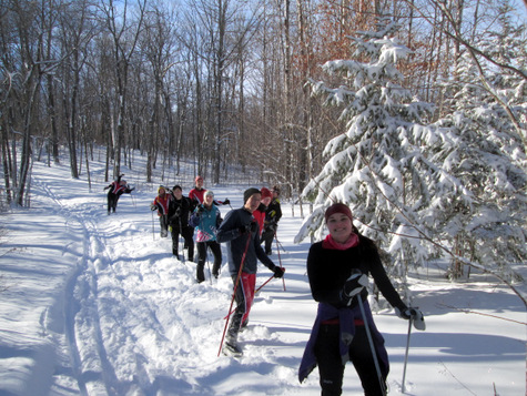 Members of the Mound/Westonka ski team enjoying fresh powder and fun times on Lucky's Loype. January 5th, 2013.
