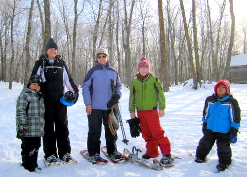 Matthews family on the snowshoe trail. January 4th, 2012,