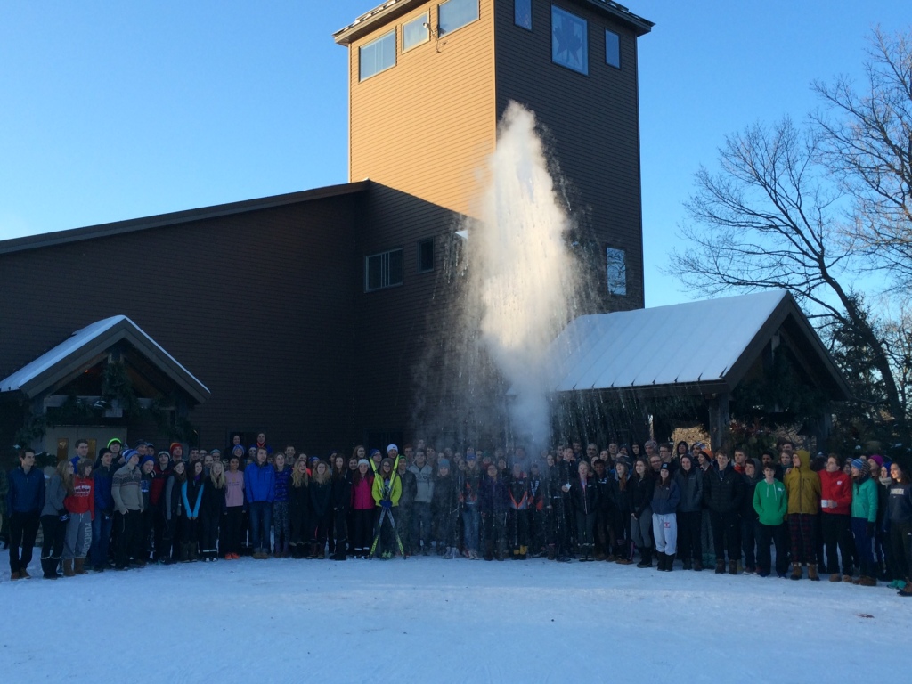 Minnetonka and Minneapolis South Nordic ski teams on a chilly morning. January 4th, 2015.