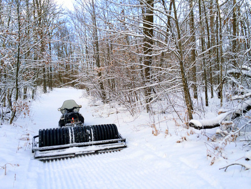 Grooming fresh snow on Twin Lakes ski trail. January 1st, 2015.