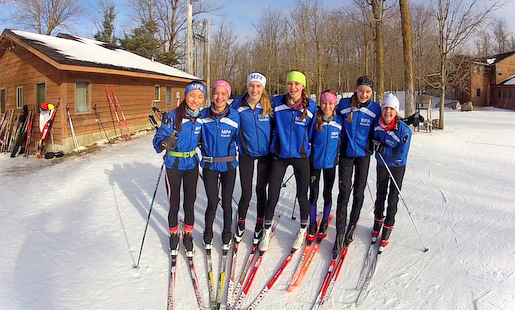Members of the MPA Nordic Ski Team ready for a sunny morning on the trails. January 25th, 2015.