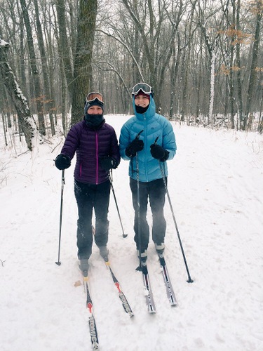 Laurene and Shay Krueger dressed proper and enjoying the nice day in the woods. January 6th, 2015.