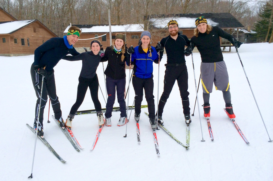 Members of the NDSU Nordic club enjoying a class free day on the Maplelag trails. January 19th, 2015.