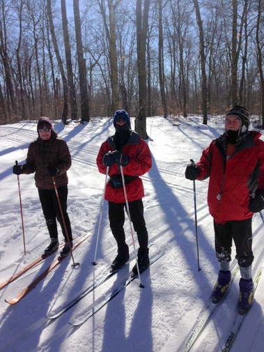 Members of the Elan Vital ski club enjoying the crisp day and fresh grooming on the trails. February 24th, 2015.