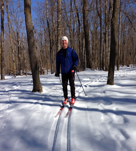 Craig Stolen all smiles after the morning ski under beautiful early March conditions. March 2nd, 2015.