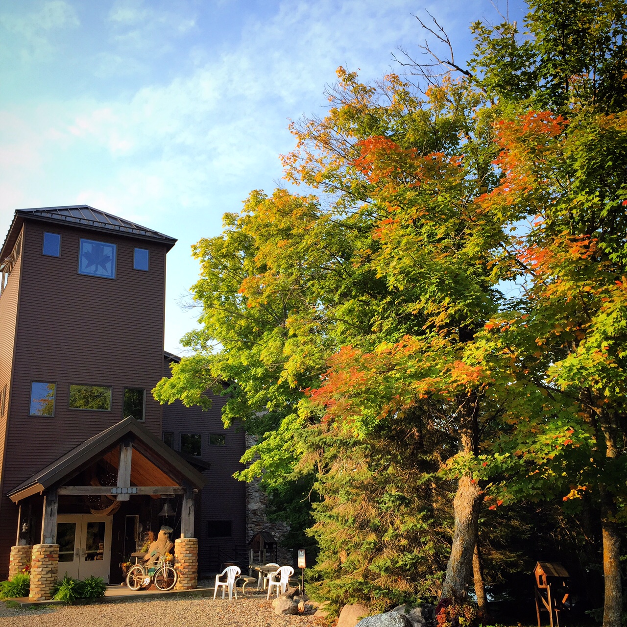 Early fall color in front of the main lodge. September 15th, 2015.