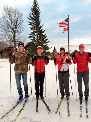 Members of the DL Nordic Ski team before heading out for late afternoon ski. November 22nd, 2015.