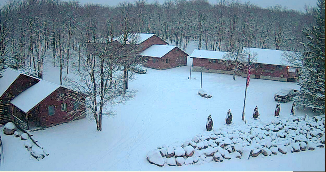 Fresh snow on the Maplelag grounds as seen from the tower webcam. December 1st, 2015.