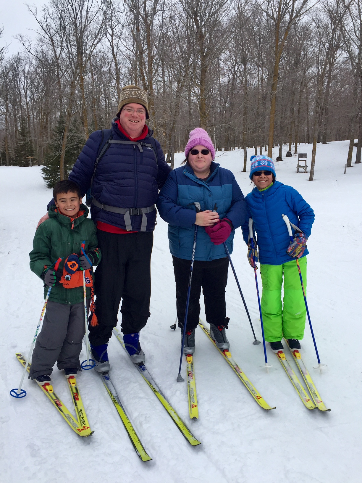 Ed D'Avignon family after a Saturday morning first time ski lesson. February 20th, 2016.