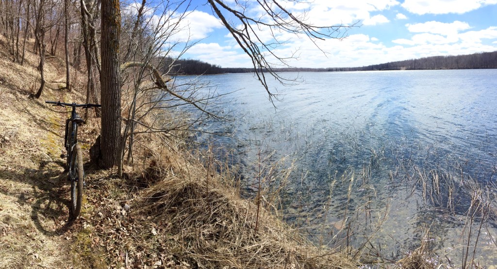 Lakeside singletrack on the mountain bike course. April 13th, 2016.