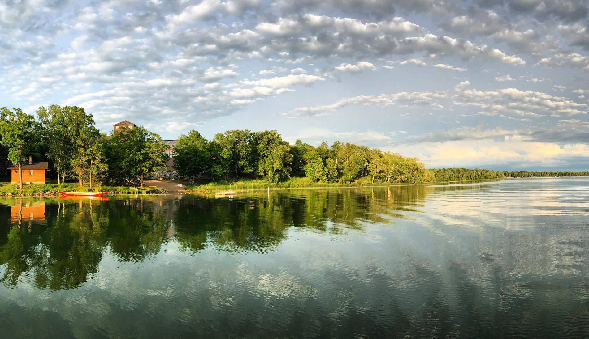 Calm evening lakeshore at Maplelag. July 5th, 2016.