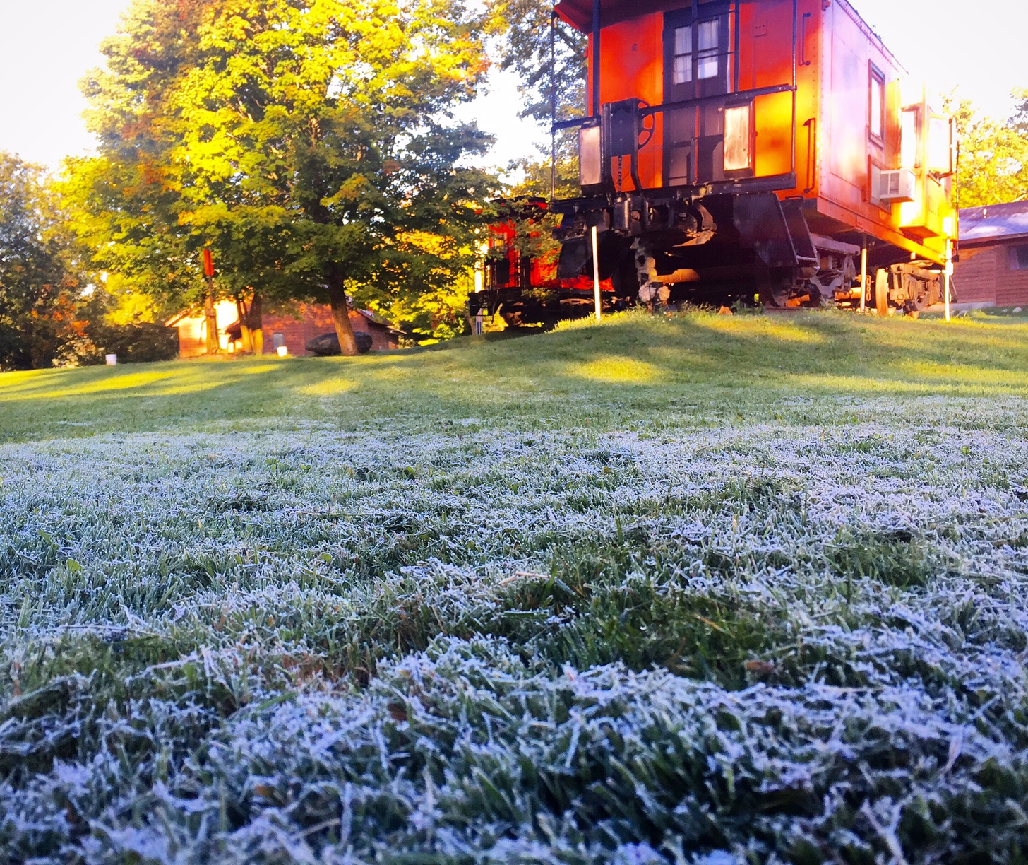 Touch of frost on the roof tops and a few of the low lying areas this morning. September 14th, 2016. 