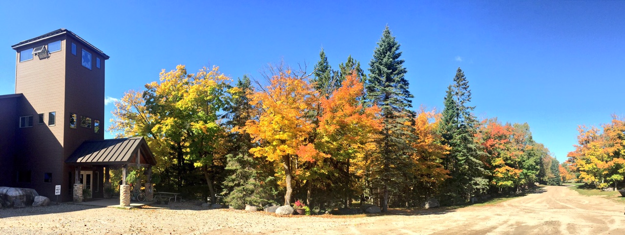 Beautiful fall morning as the leaves around the lodge hit their peak. September 26th, 2016.