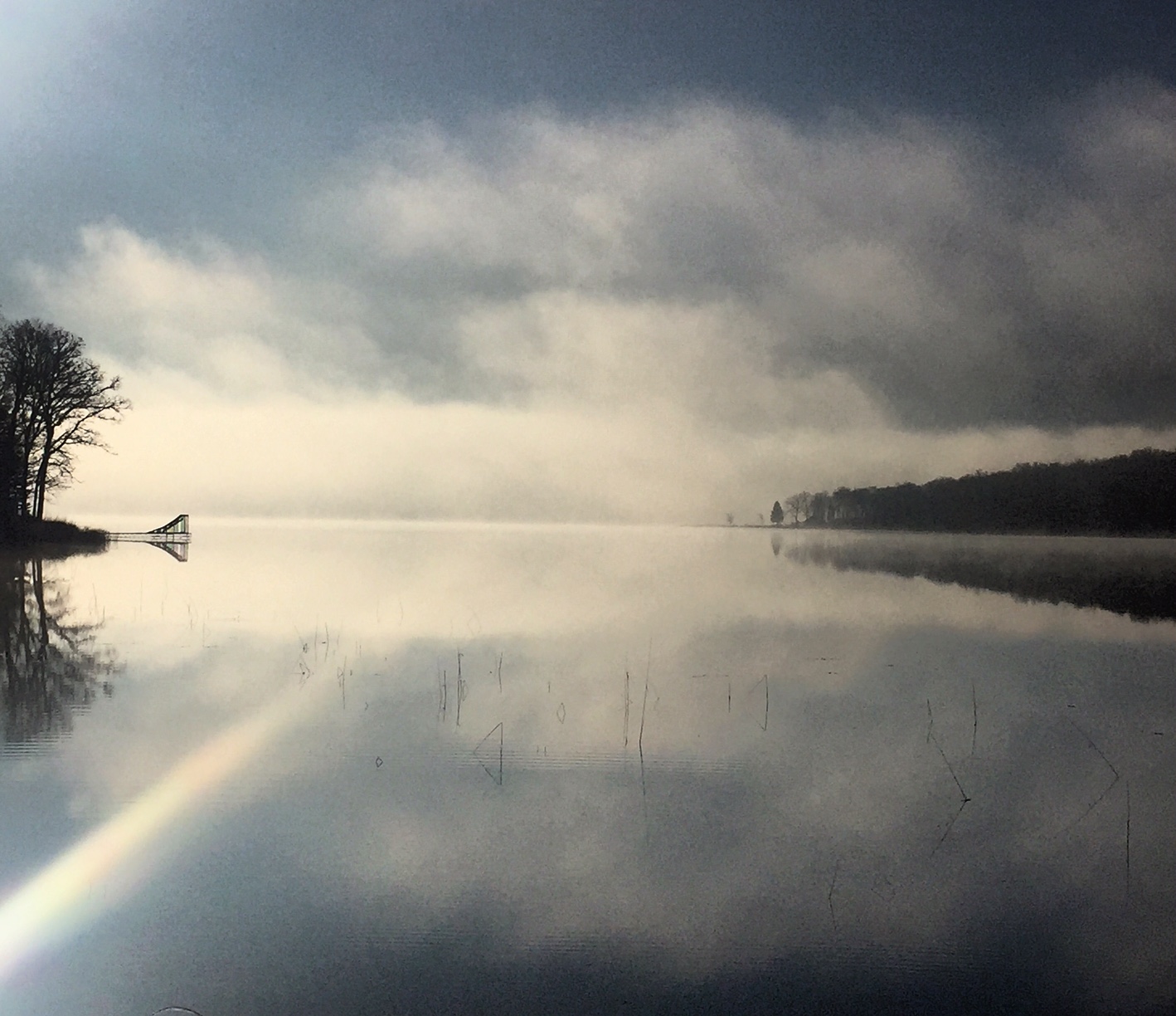 Fog peeling off Little Sugarbush, thanks to sub freezing temps. November 9th, 2016.