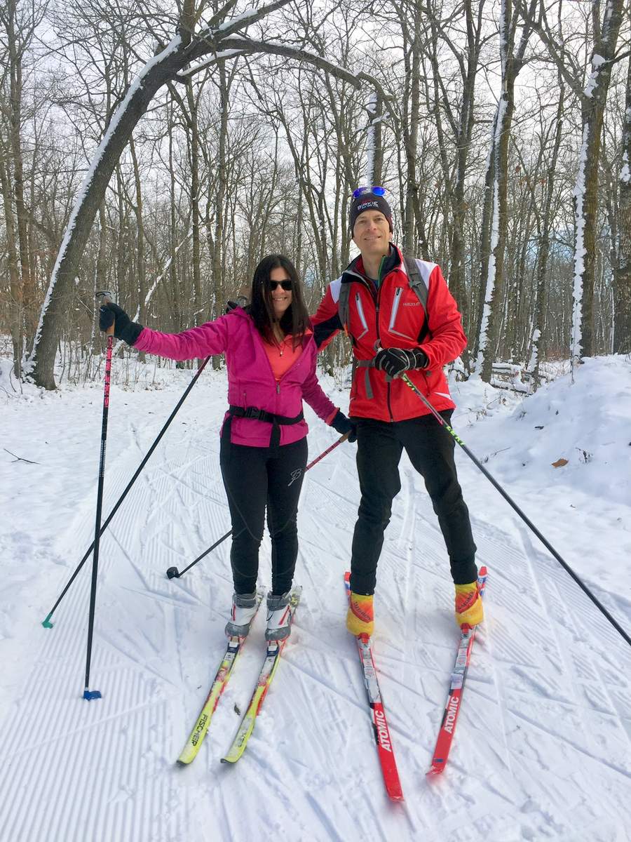 Erik and Beth from Madision, WI coming over for a day of Sunday skiing as part of a tour of NW MN. November 20th, 2016