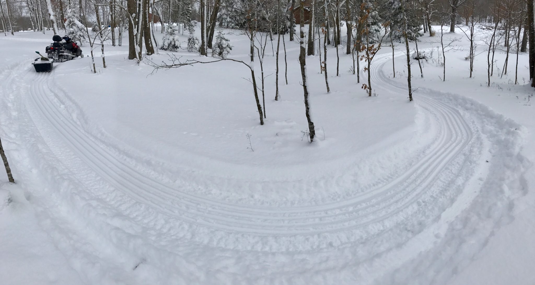 Packing the Fat Bike short track loop. December 9th, 2016. We hope to have the entire loop packed and groomed by next week.