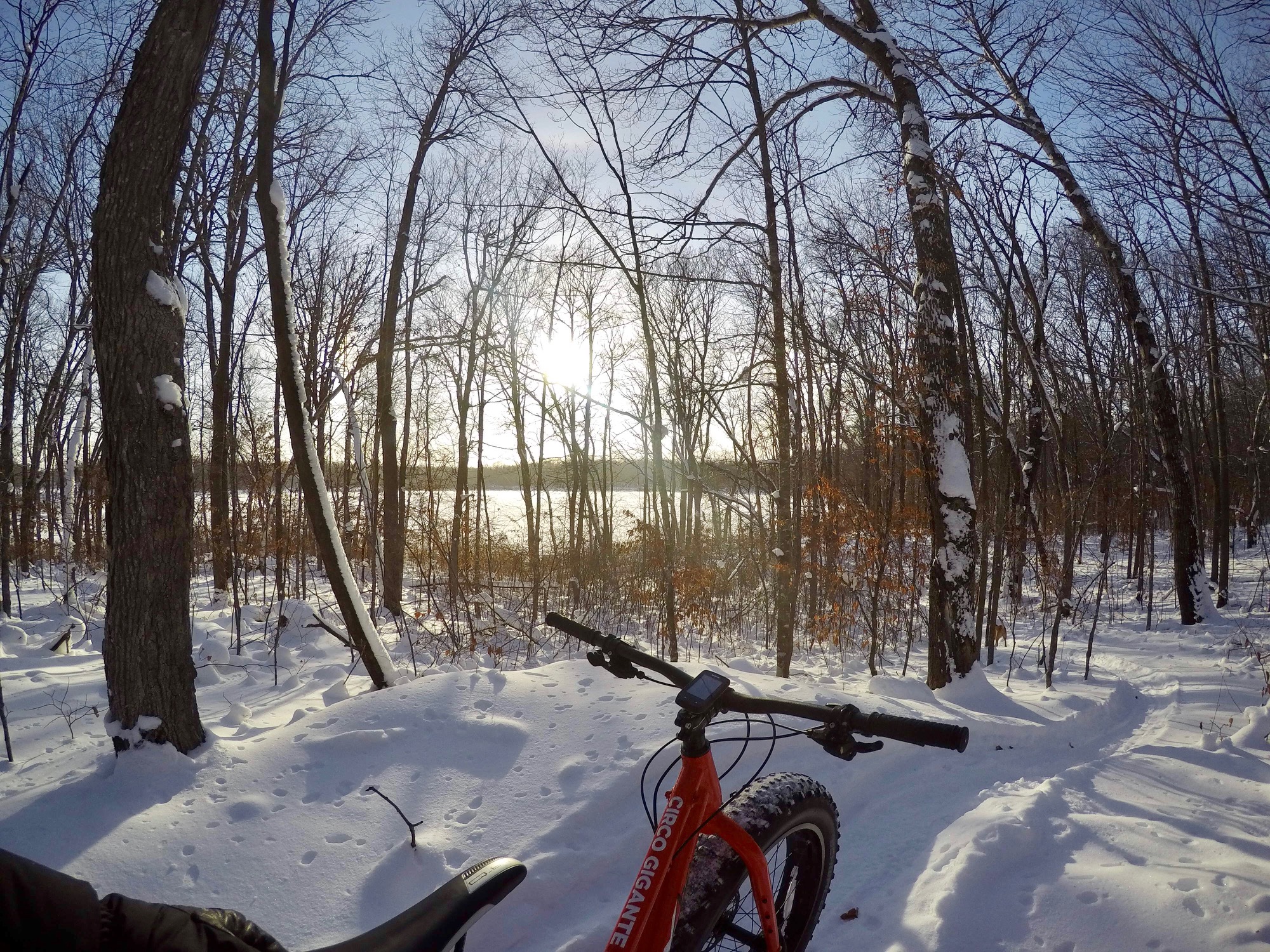 Conditions improving on the Twin Lakes singletrack as the track is firming up. Still a challenging ride! December 14th, 2016.