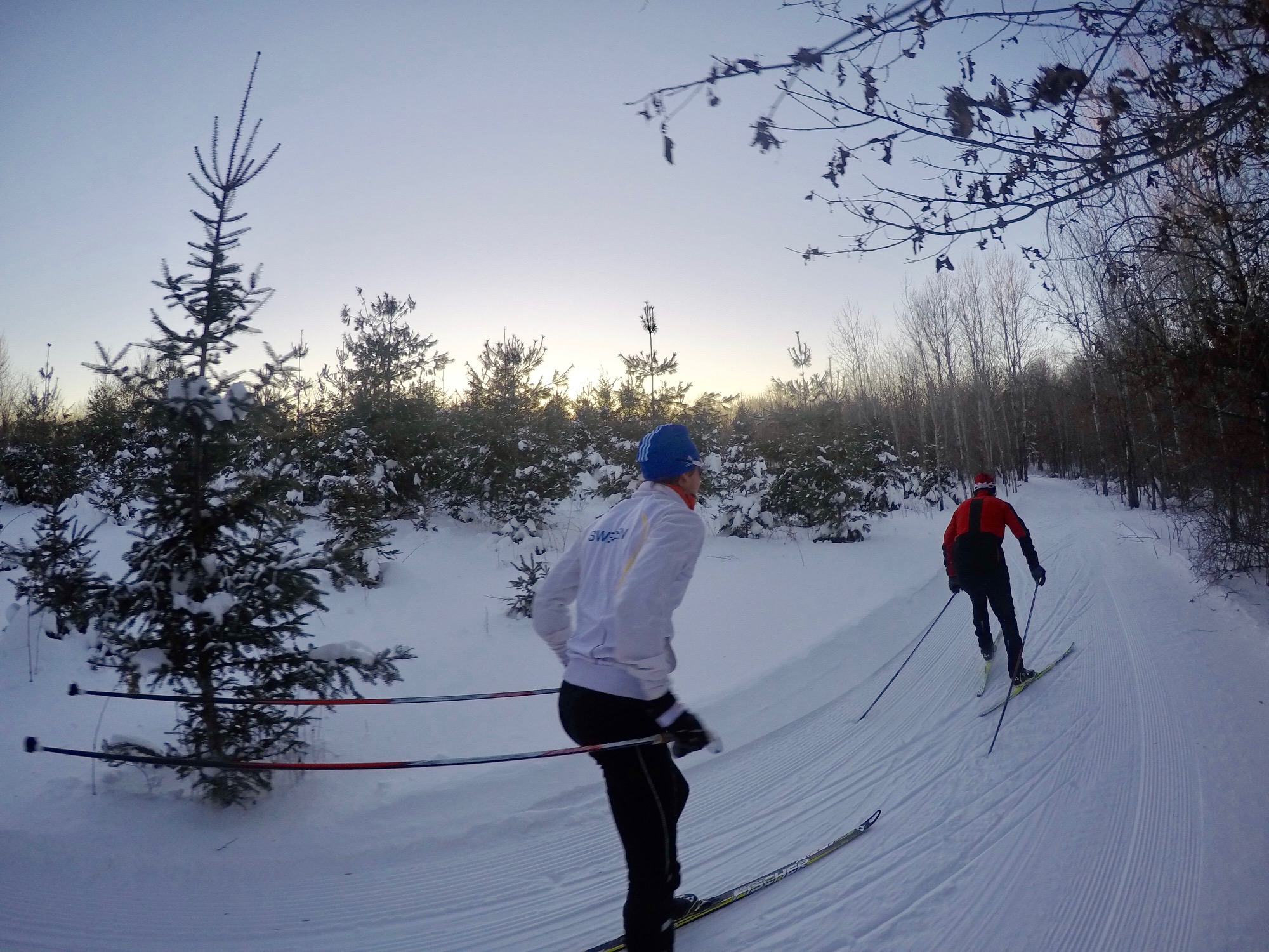 Sunset skate ski on the new Skaters Waltz extension, January 14th, 2017.