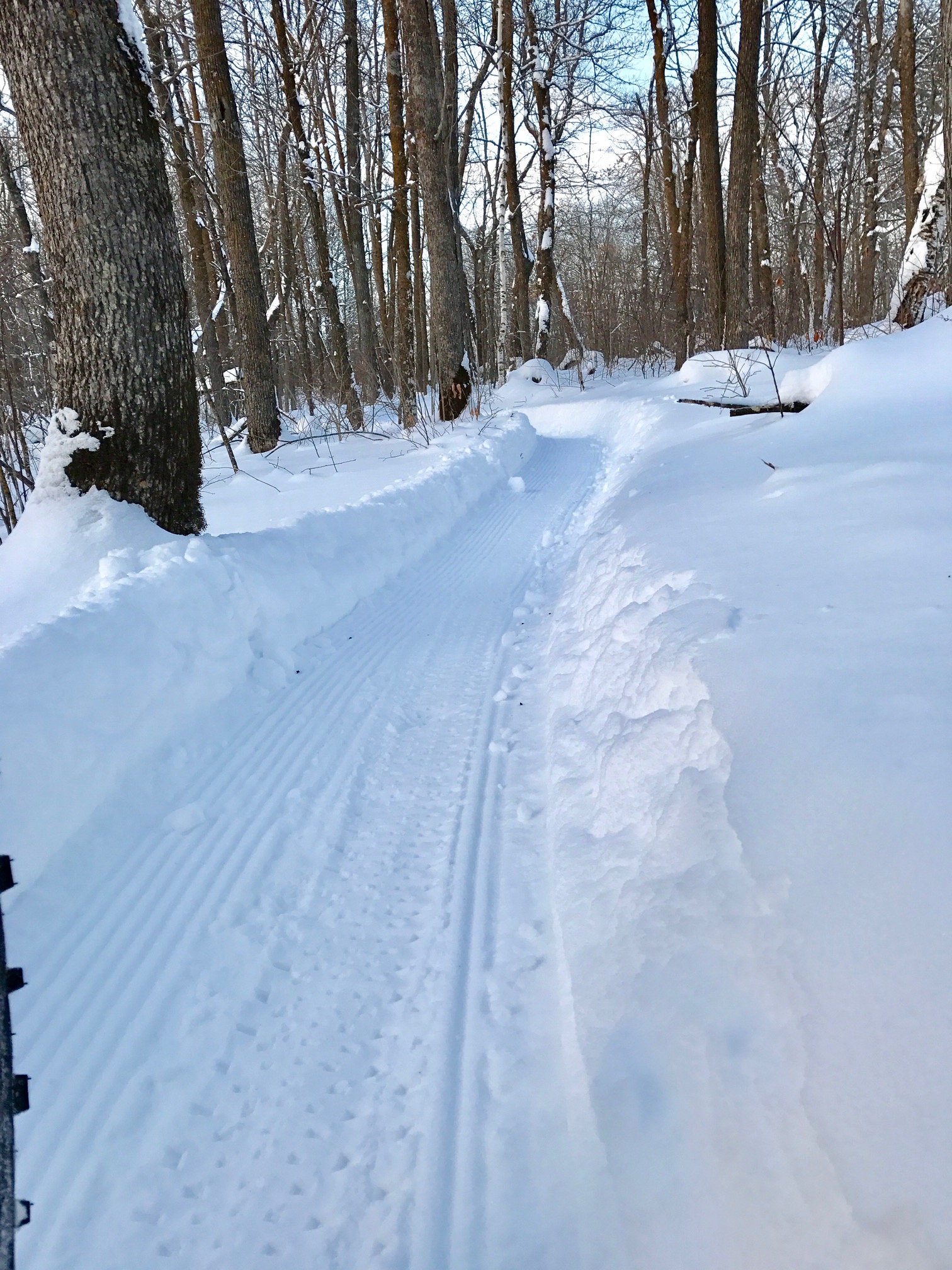 Tight and narrow makes for challenging conditions in spots but great winter riding for Fat Bikes