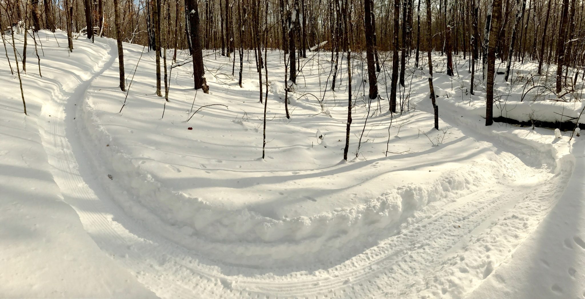 Great riding on the fat bike trail after setting up from grooming and a few riders riding it in. January 5th, 2016.