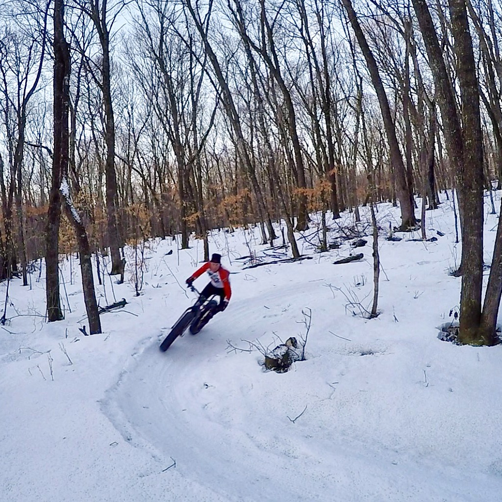 Berm action on Twin Lakes singletrack. The first and last third of the loop is fantastic riding! February 23rd, 2017.