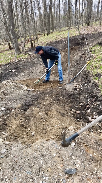 Dirt work on new trail. May 1st, 2017.