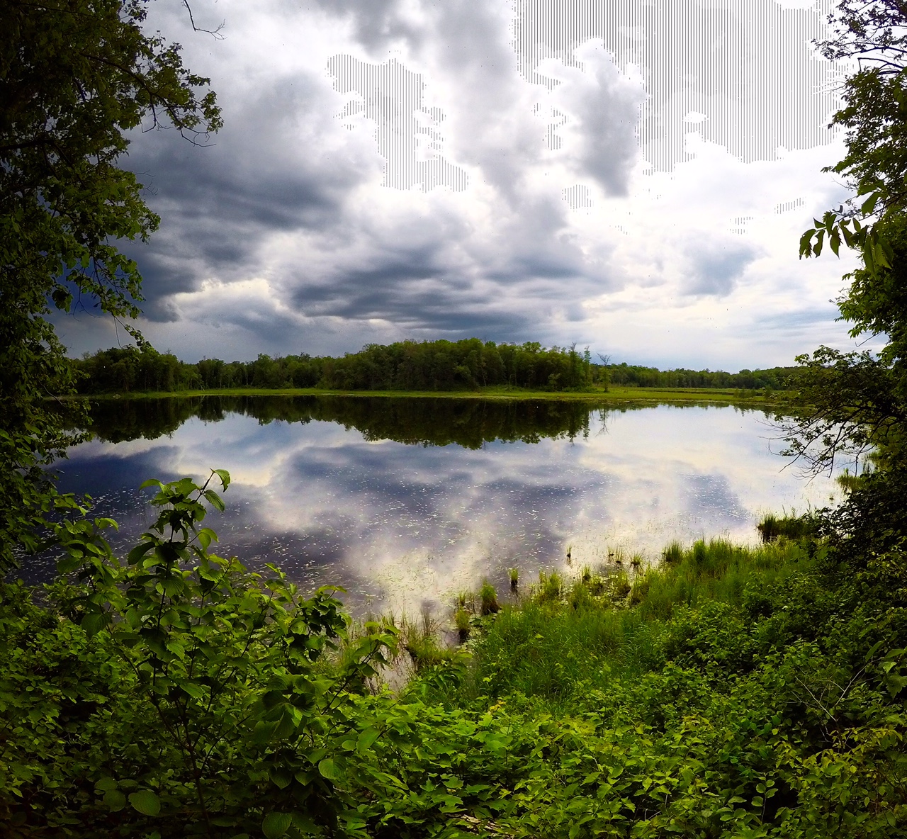 Rain cloud moving over south Twin Lake, June 16th, 2017.