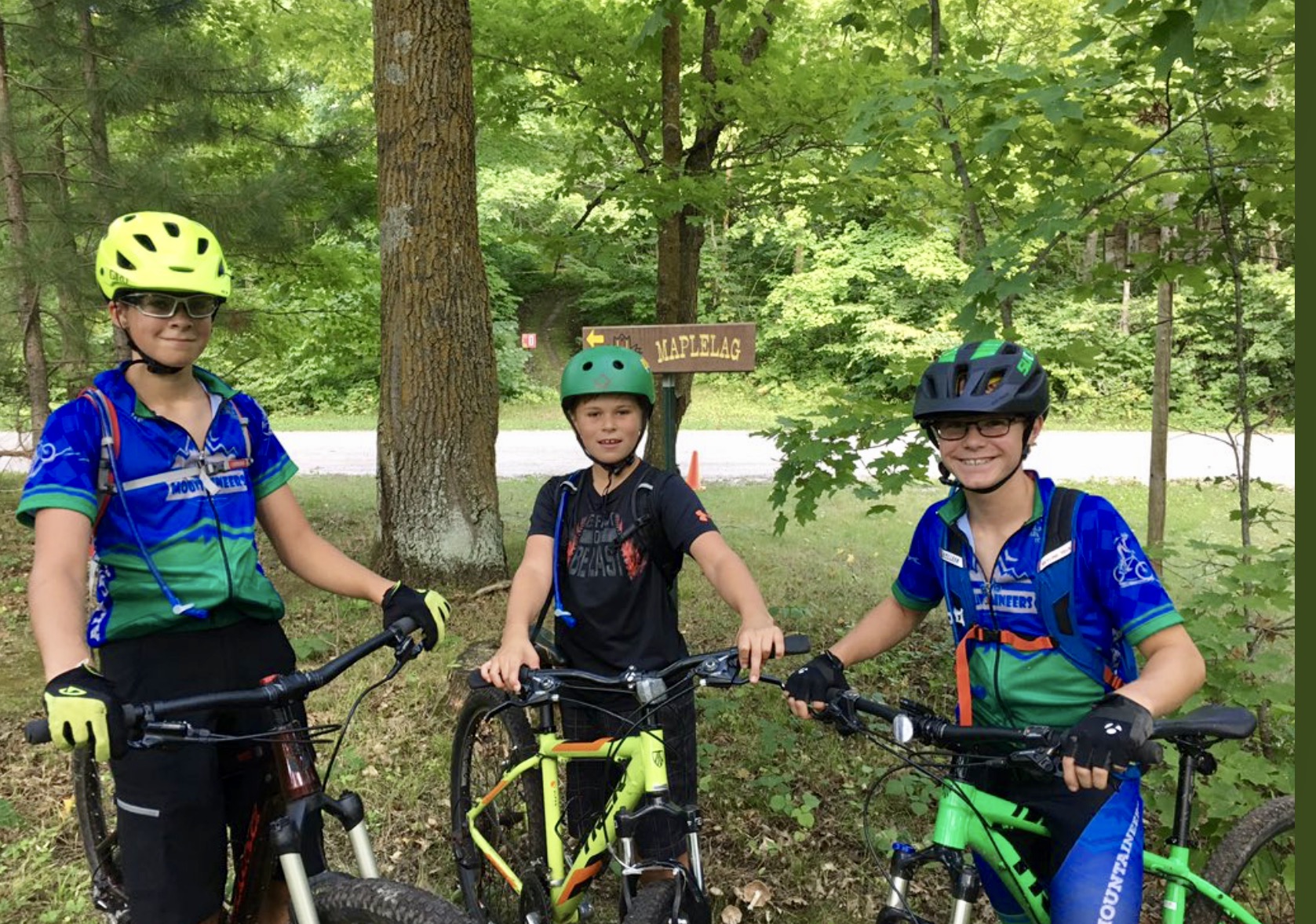 Riders from the Alexandria MTB team checking out the course, August 22nd, 2017.