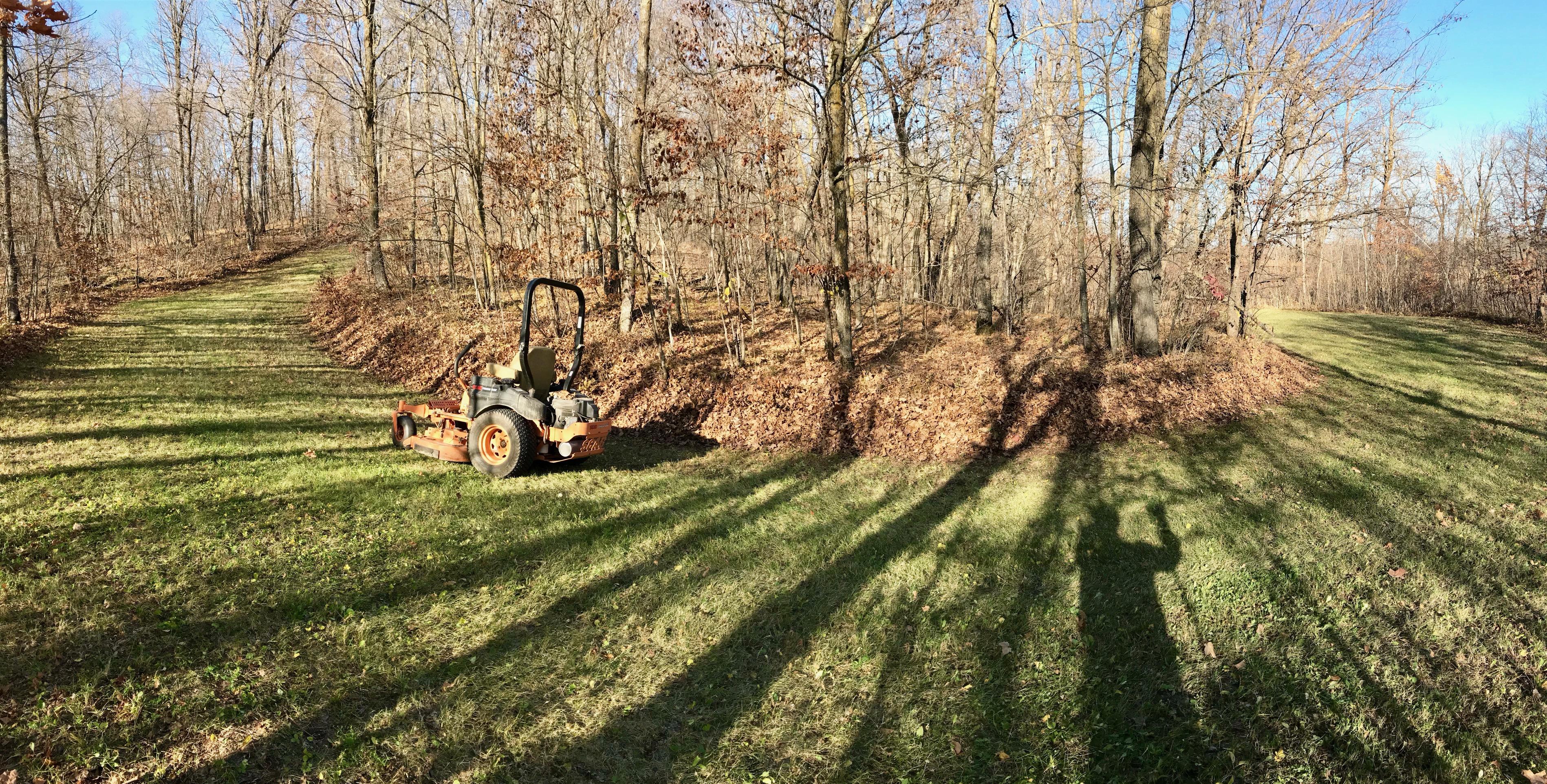 Fall grooming on "Kamikaze" hill, Skaters Waltz ski trail. October 19th, 2017.