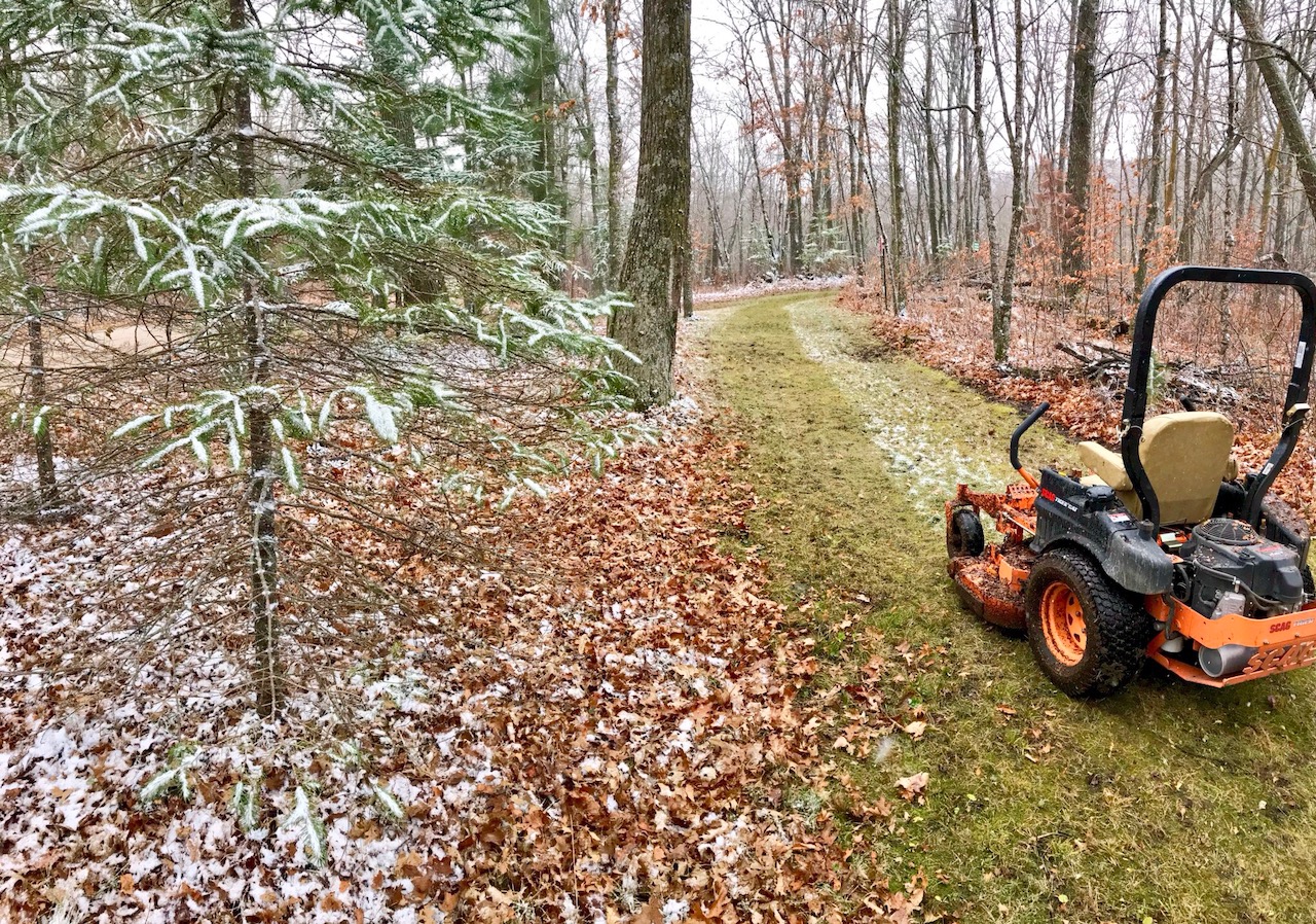 Trail clearing right up to the last moment possible. October 26th, 2017.