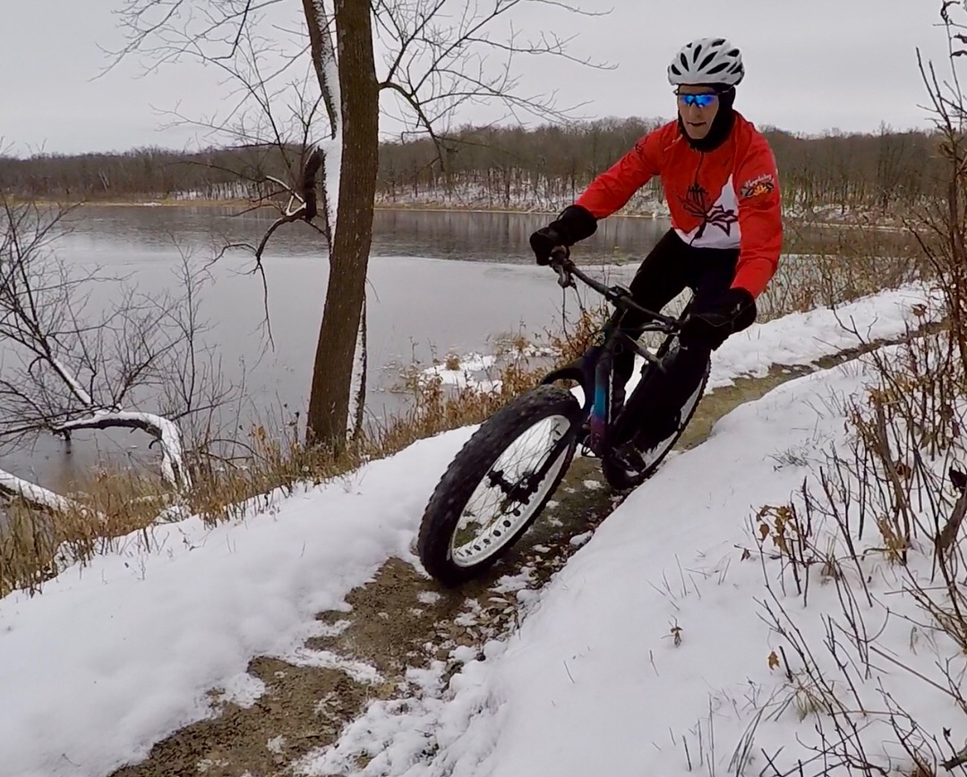 Ben Olson on Twin Lakes singletrack for a early winter ride before trail close. November 2nd, 2017.