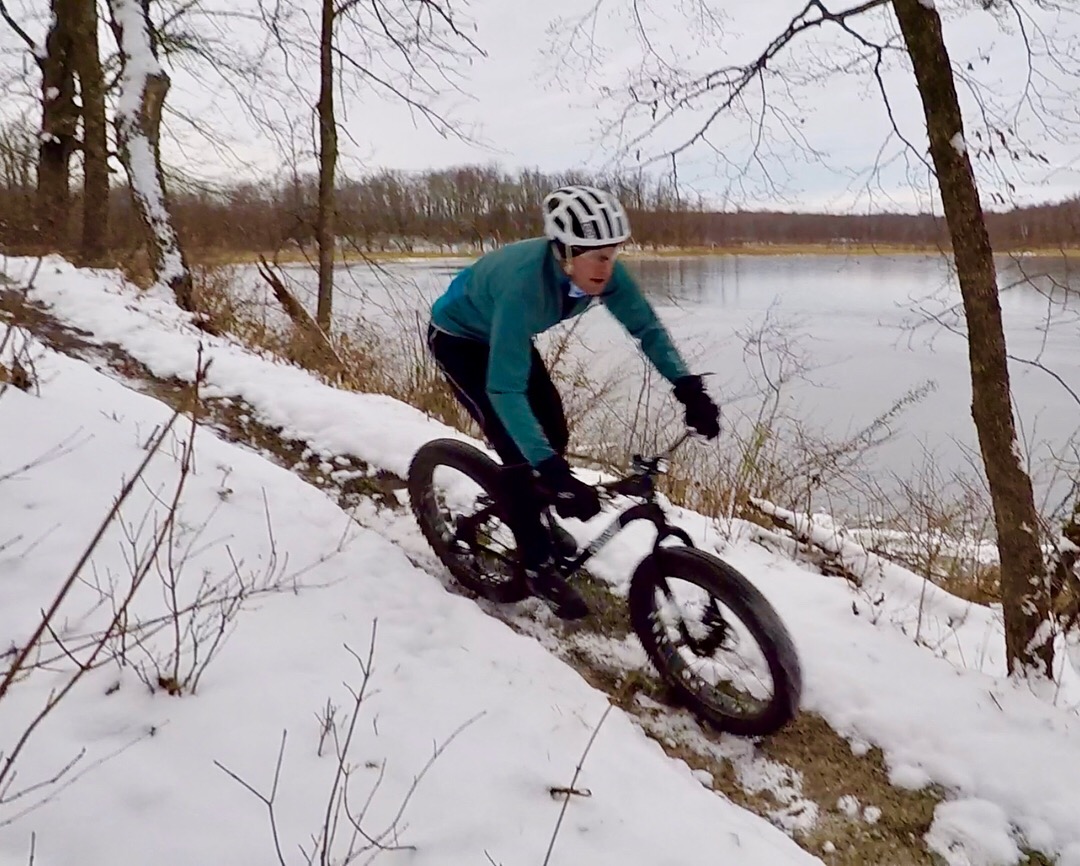 Peder Arneson on Twin Lakes singletrack for a early winter ride before trail close. November 2nd, 2017.